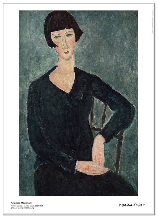 Woman in a Blue Dress Seated（アメデオ モディリアーニ）