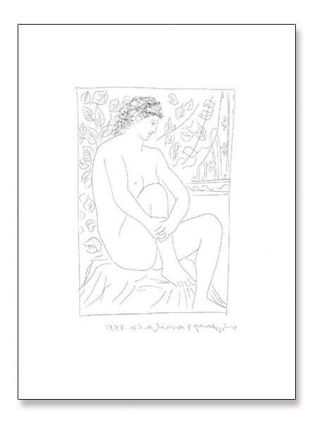 Malaga Mujer desnuda sentada ante una cortina 1931（パブロ ピカソ）