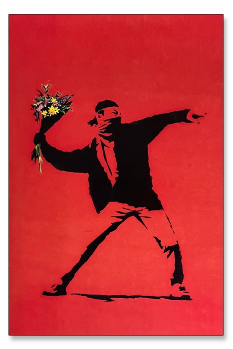 The World of Banksy Flower Thrower Red（バンクシー）