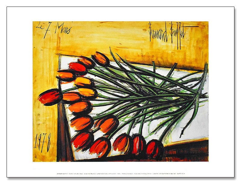 Tulipes Sur Une Table（ベルナール ビュフェ）