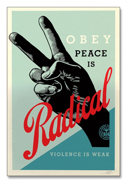 Radical Peace Shepard Fairey 手書きサイン入り（オベイ）