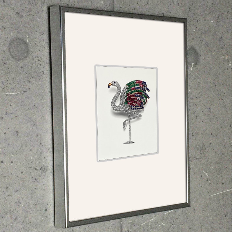 限定マット額装品/カルティエ コレクション/Cartier Collection Flamingo Brooch