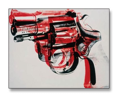 Gun c 1981-82 (black and red on white)（アンディ ウォーホル）