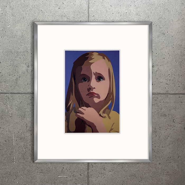 限定マット額装品/Julian Opie【Sissi looking upwards 2015】（ジュリアン・オピー）