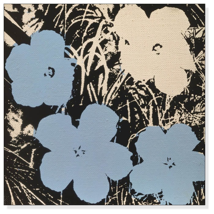 フラワーズ 1965 (3 blue、 1 ivory)（アンディ ウォーホル）