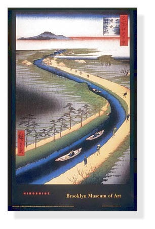 名所江戸百景-四ツ木通用水引舟（ウタガワ ヒロシゲ）