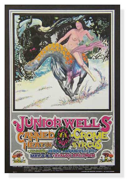 Family Dog Poster （Junior Wells、 Canned Heat、 Crome Syrcus、 Clover）（カール・ラングレン）