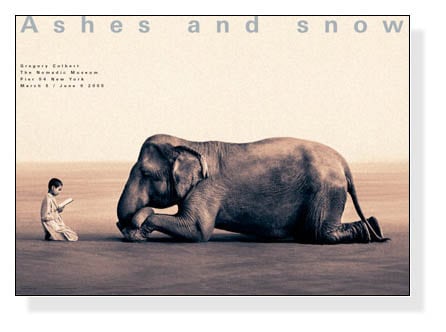 Ashes and snow 象に本を読んで聞かせる少年（グレゴリー コルベール）
