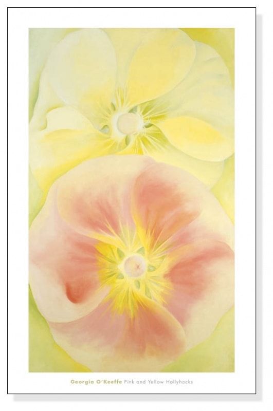 Pink and Yellow Hollyhocks、 1952（ジョージア オキーフ）