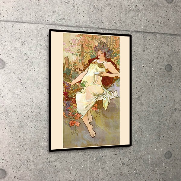額装済30%OFF/四季「秋」/アルフォンス ミュシャ/ポスター