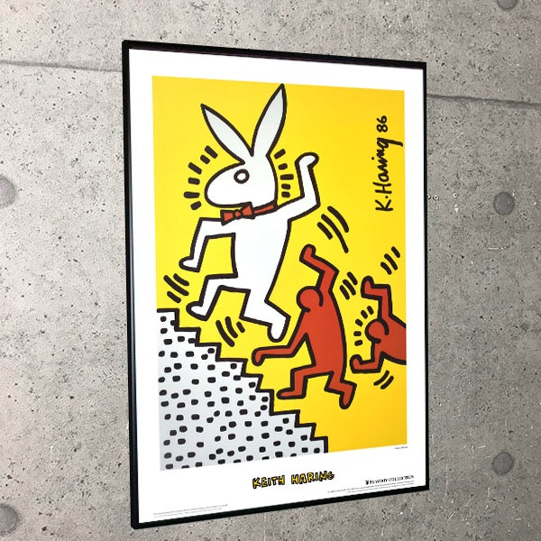 美品Keith Haring Bunny on the Run シルクスクリーン