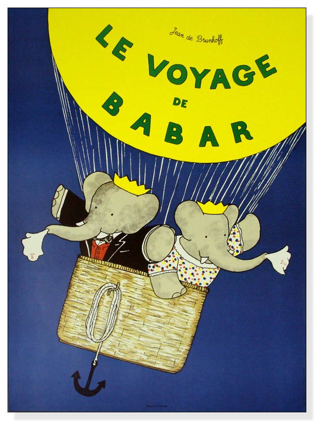 Le Voyage de Babar 1986年（ジャン ド ブリュノフ） ポスター販売の