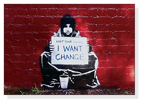 額装済/ポスター/I Want Change（バンクシー） 額装済/30%OFF/ポスター アート/I Want Change/バンクシー