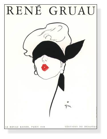 Le Rouge Baiser、Paris 1948/ルネ グリュオ/ポスター Le Rouge Baiser、Paris 1948（ルネ グリュオ） ポスター販売の