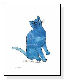 クリスマスツリー特価！ Untitled (One Blue Pussy) c. 1954（アンディ ウォーホル 絵画