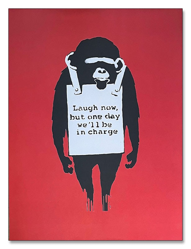 バンクシー 絵 通販 ラフナウ 約 43cm × 53cm Laugh Now アート