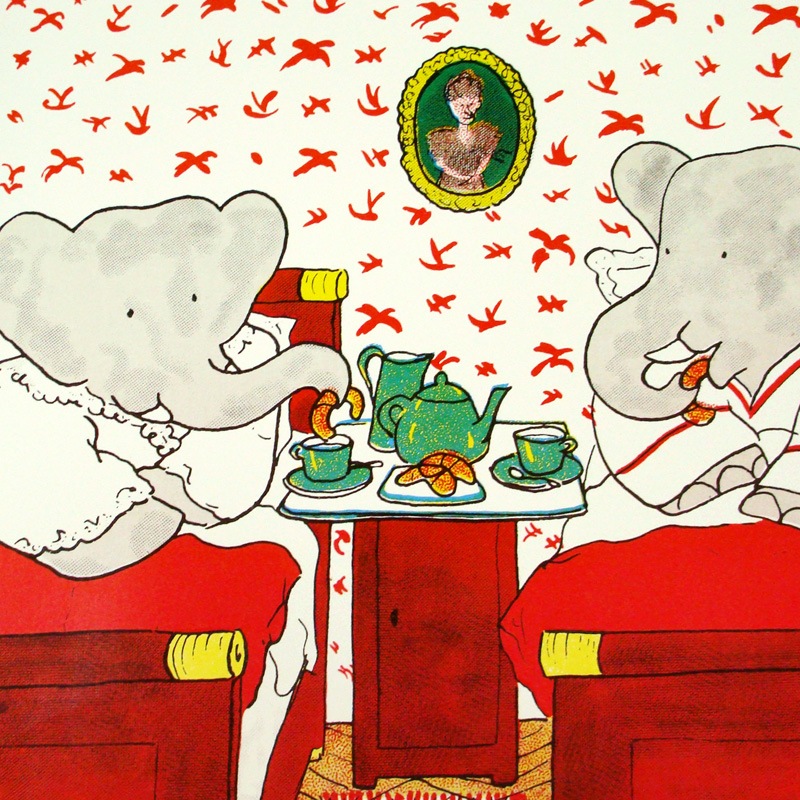 額装品/Le Petit Dejeuner Babar（ジャン ド ブリュノフ） Le Petit Dejeuner Babar 1989年（ジャン ド ブリュノフ） ポスター
