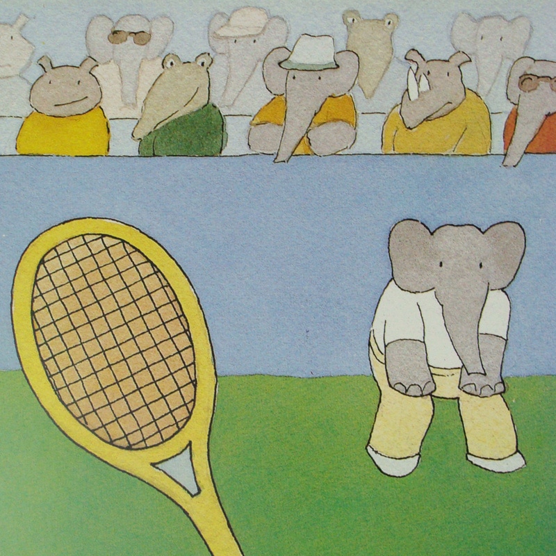 Babar en Tennis 1990年 ブリュノフ アートポスター Babar en Tennis 1990年(ジャン ド ブリュノフ) ポスター販売