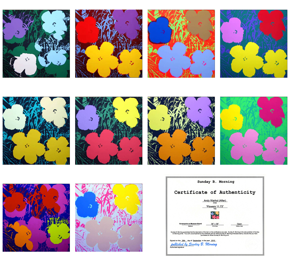 Sunday B Morning フラワーズ（ウォーホル）ポスター Flowers-Portfolio (Sunday B. Morning) 10枚セットFlowers