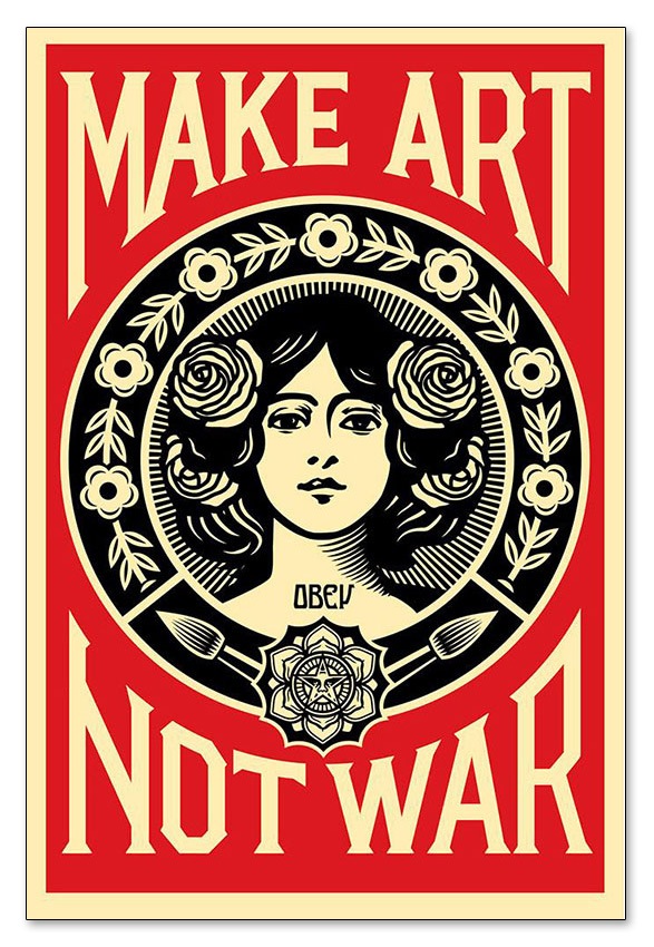 Male Art Not War /Shepard Fairey 手書きサイン入り（オベイ 