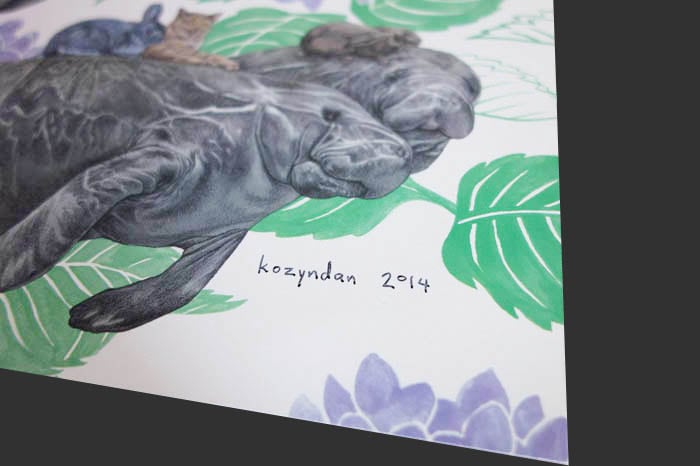 Kozyndan プリント オリジナル 額装入り 直筆サイン入り サインカード