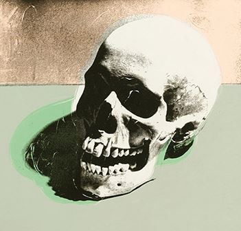 Skull (white) 1976 exhibition（アンディ ウォーホル） 額装品 ウッド