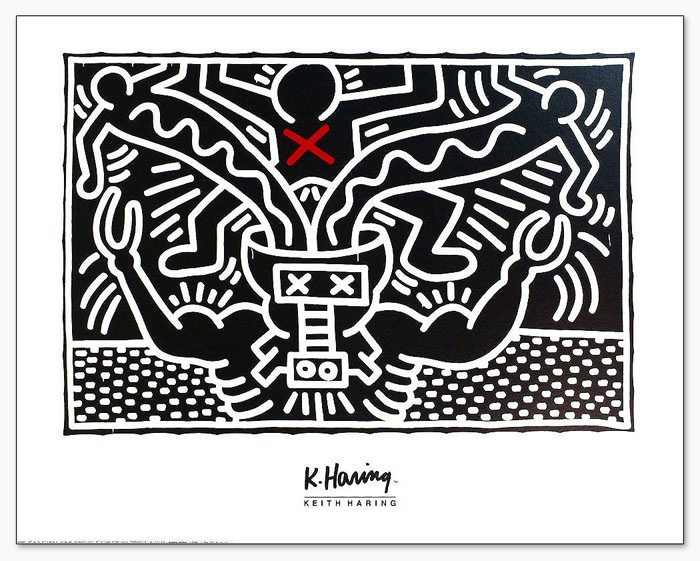 額装作品/Untitled dancing dogs（キース ヘリング）ポスター 額装作品/Untitled dancing dogs（キース ヘリング）ポスター