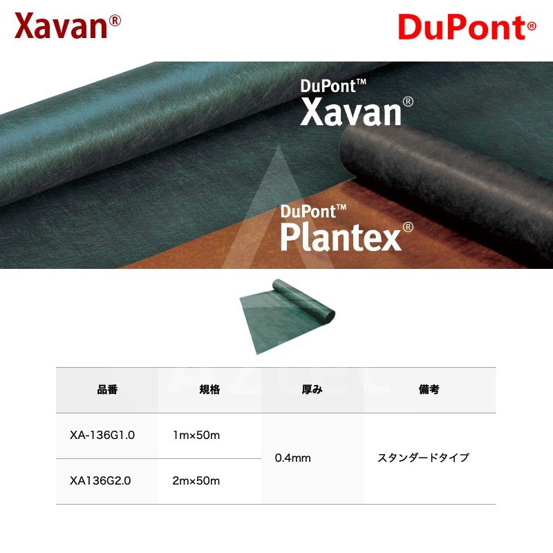 DuPont｜＜2本セット品＞防草シート ザバーン136G 1mx50m