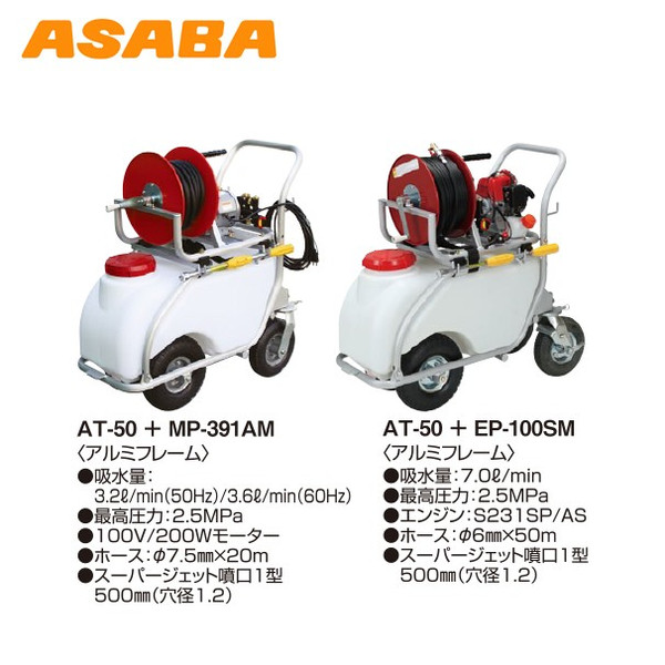麻場｜asaba 50リットルタンク車「コロタン+ポンプティー」AT-50＋EP