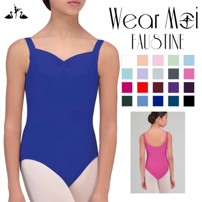 【Wear Moi ウェアモア】FAUSTINE フォースティンヌ フロントピンチ タンクレオタード【子供バレエレオタード】マイクロファイバー