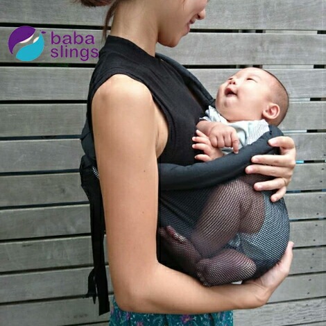 ババスリング　 [ベビースリング/抱っこひも] 　 babaslings　 メッシュブラック 【正規品・送料無料・１年保証】