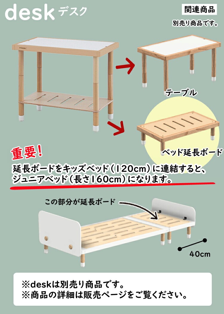 購入1ヶ月以内】HOPPLE キッズベッド 説明書付き（HOPPL ベビーベッド 