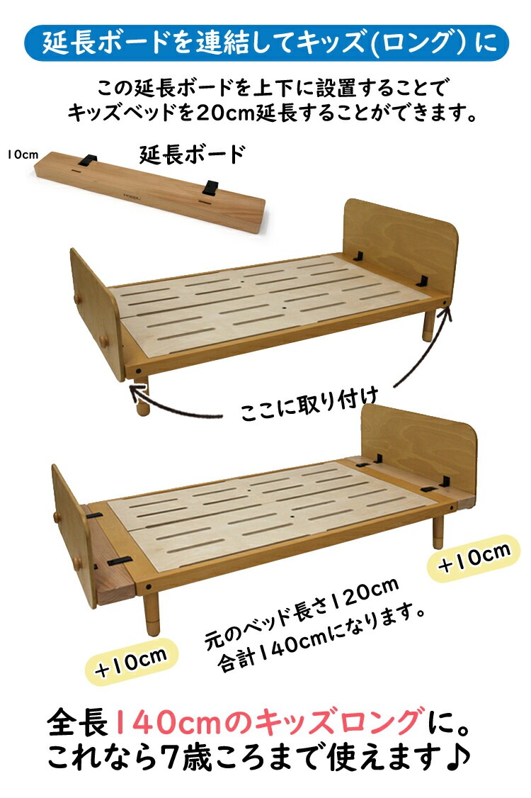 HOPPL（ホップル）bebed べベッド用オプション キッズベッド延長ボード  
