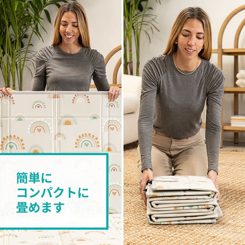 折りたたみ式 プレイマット コンパクト 軽量 147x147cm 持ち運び 安全