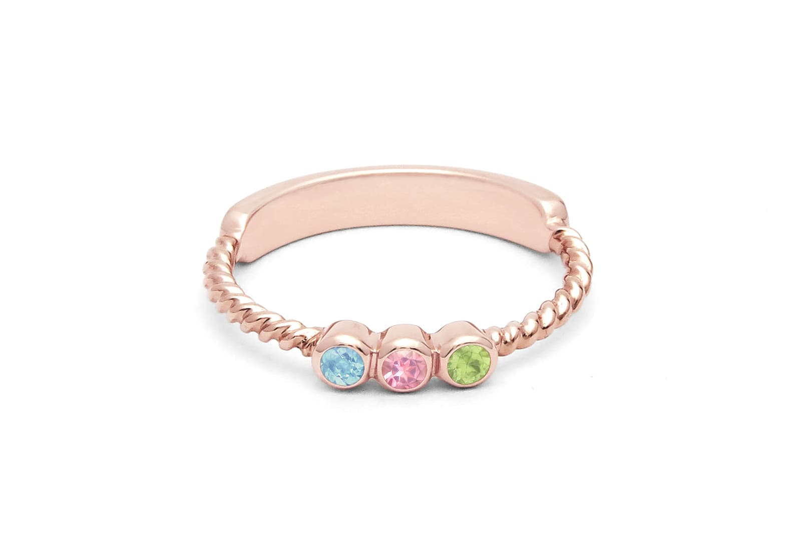 K18 ストーン3ピース<br>へその緒マムリング