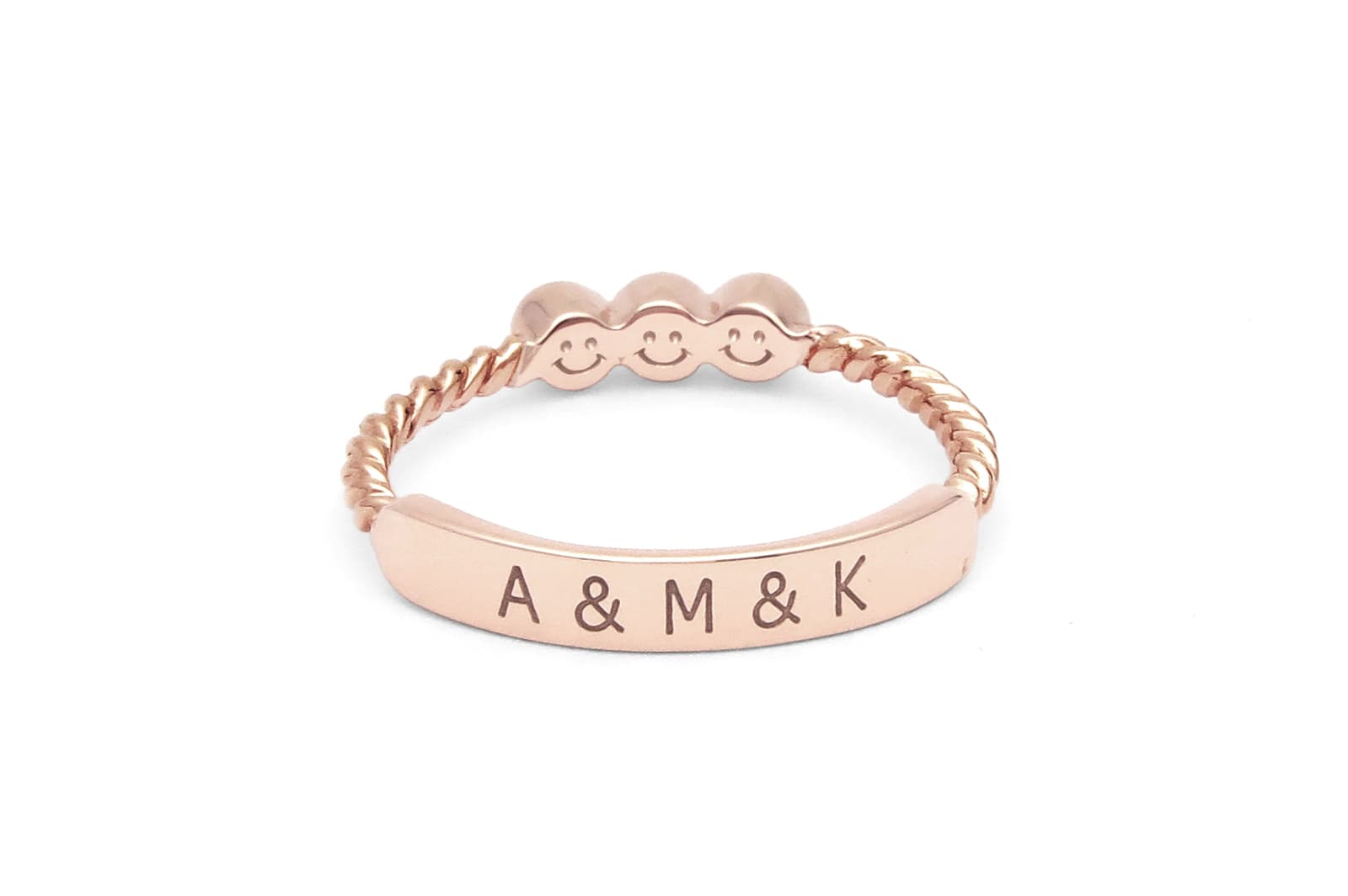 K18 ストーン3ピース<br>へその緒マムリング