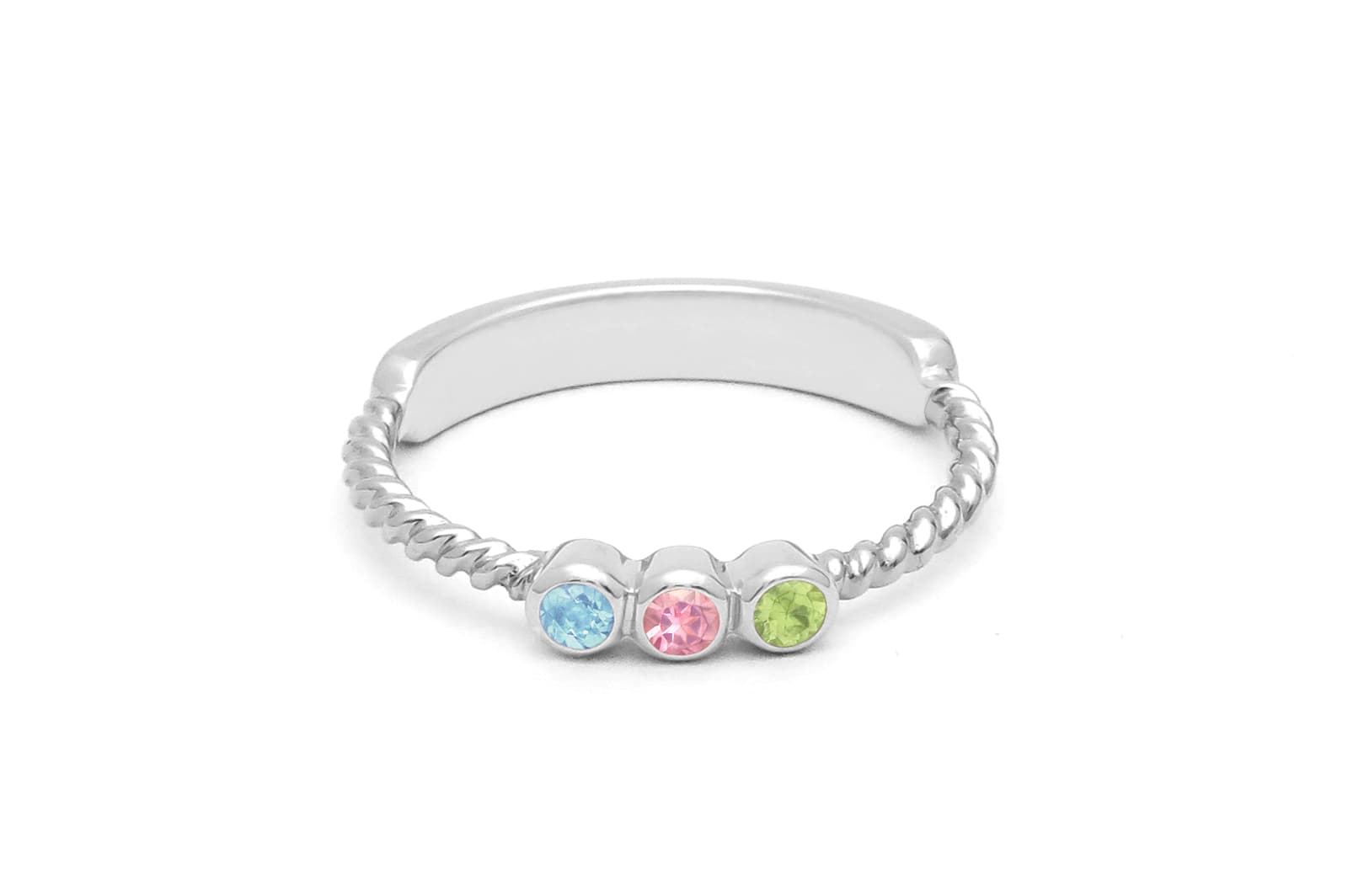 シルバー ストーン3ピース<br>へその緒マムリング