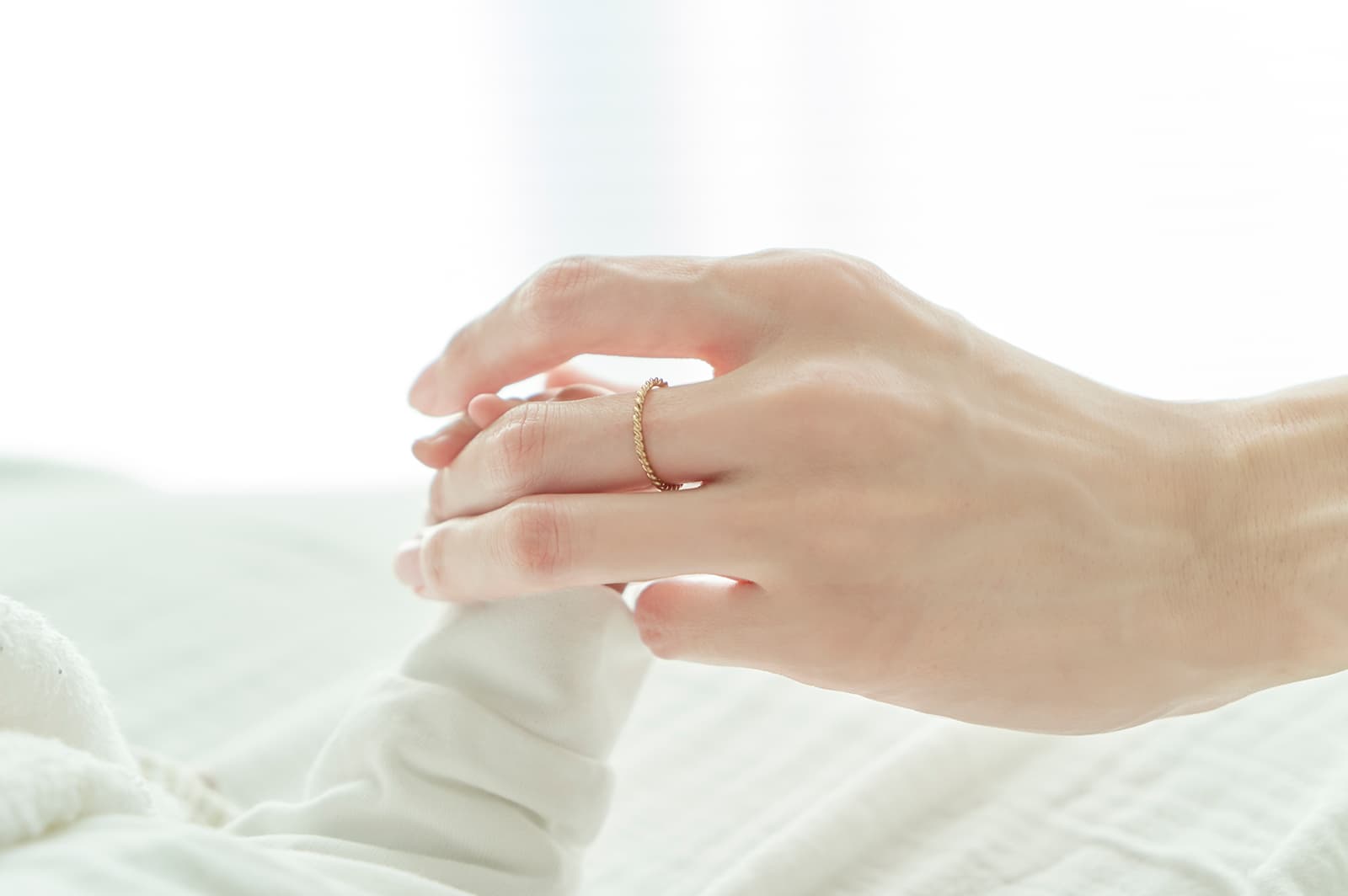 プラチナ ストーンなし<br>へその緒マムリング