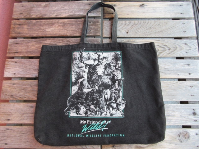 【90'sビンテージ】トートバッグ　レザーハンドル　アメリカ製　アウトドア 90´sビンテージ】トートバッグ レザーハンドル アメリカ製 アウトドア