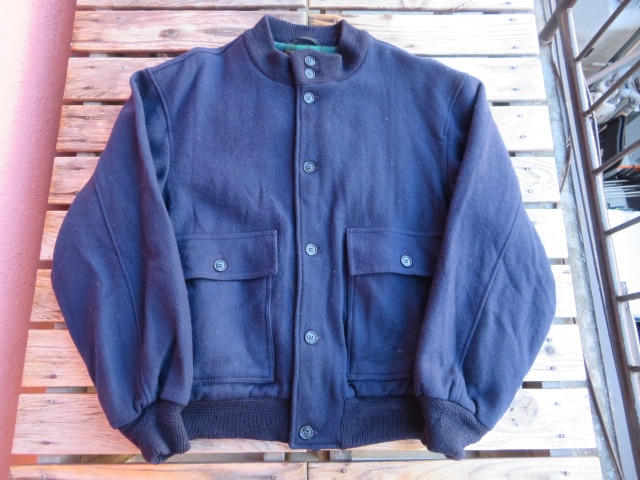USED 80年代 エディーバウアー USA製 ウールジャケット 紺 L jkz702
