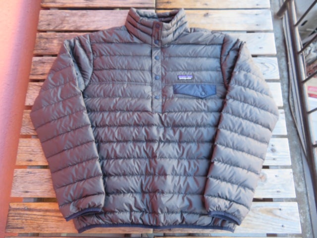 美USED 16年SS製 パタゴニア ダウンセータースナップT フォージグレー