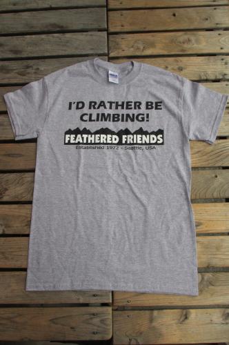 新品 フェザードフレンズ I'D RATHER BE CLIMBING Tシャツ 灰S tsa973