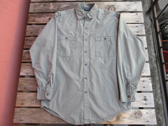 USED パタゴニア 89年SS製 ファインポイントキャンバスシャツ セージ M