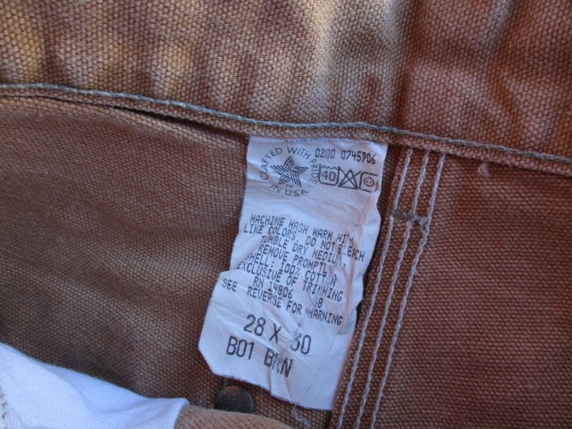 USED USA�� carhartt �����ϡ��� ���֥�ˡ� �����ϡ��ȥ֥饦�� ������ɽ�� W28 L30 2000ǯ�� pae664