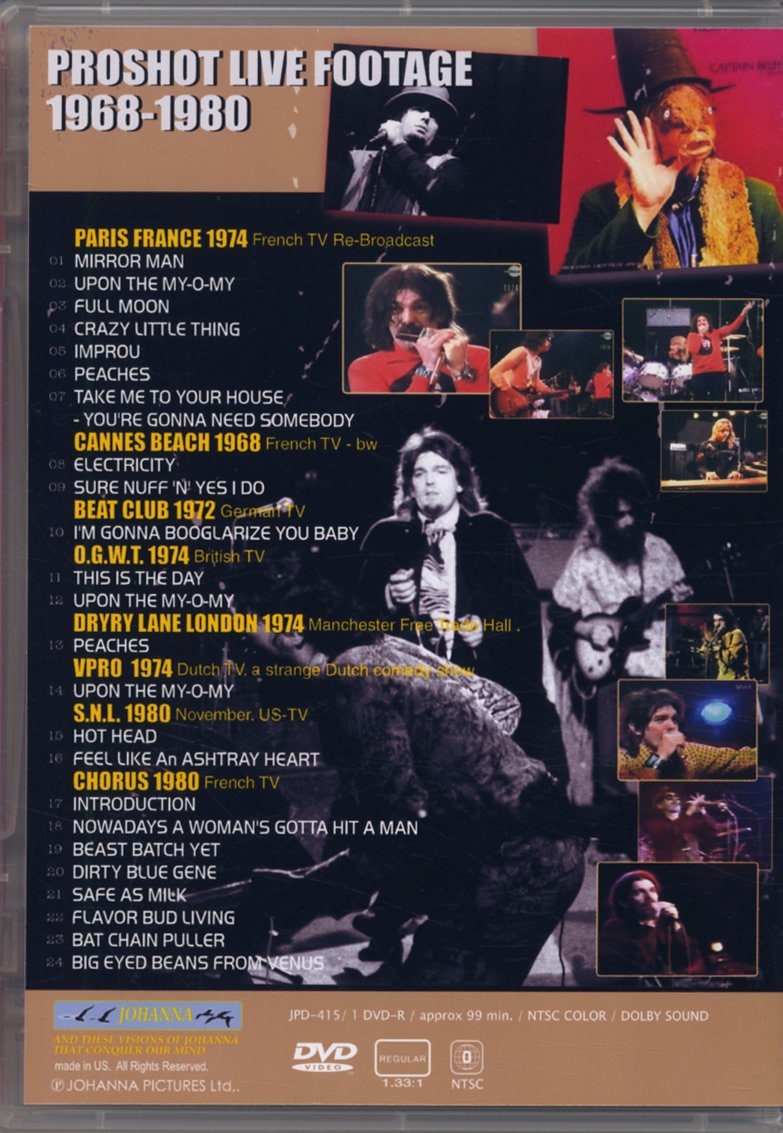 CAPTAIN BEEFHEART & HIS MAGIC BAND / '68-'80 VIDEOLOGY (1DVD-R) JOHANNA / JPD-415