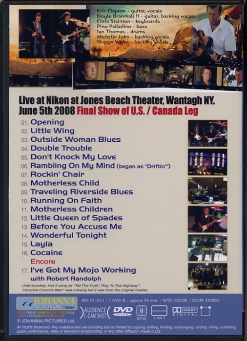 ERIC CLAPTON / JONES RIVERSIDE BEACH 2008 (1DVD-R) JOHANNA VISION ONE / JPD-V1-011