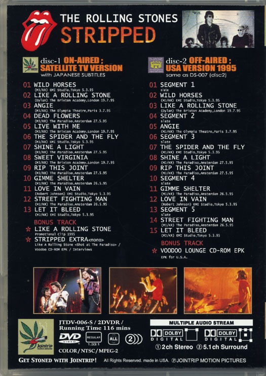 洋楽 ROLLING STONES STRIPPED (RARE SET!!) 洋楽 ROLLING