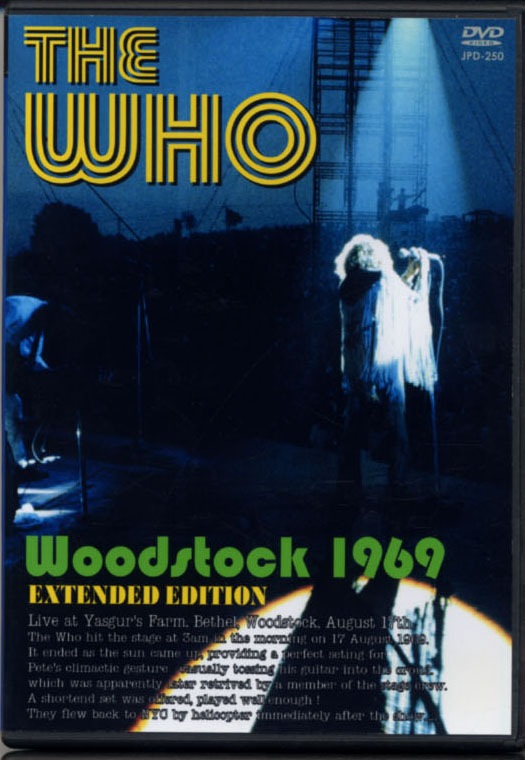The Who  新品　一枚 THE WHO / WOODSTOCK 1969 EXTENDED EDITION (1DVD-R) JOHANNA / JPD