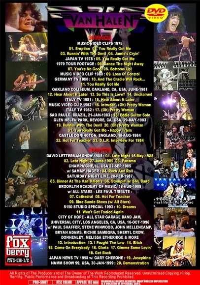 ミュージック VAN HALEN LIVE RARITIES DVD Van Halen: Live Rarities [DVD]: Amazon.co.uk: Van Halen: DVD