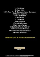 KRAFTWERK / CITE DE LA MUSIQUE PARIS 2002 (1DVD-R) NEW STOMPER DISCC / NSD-033